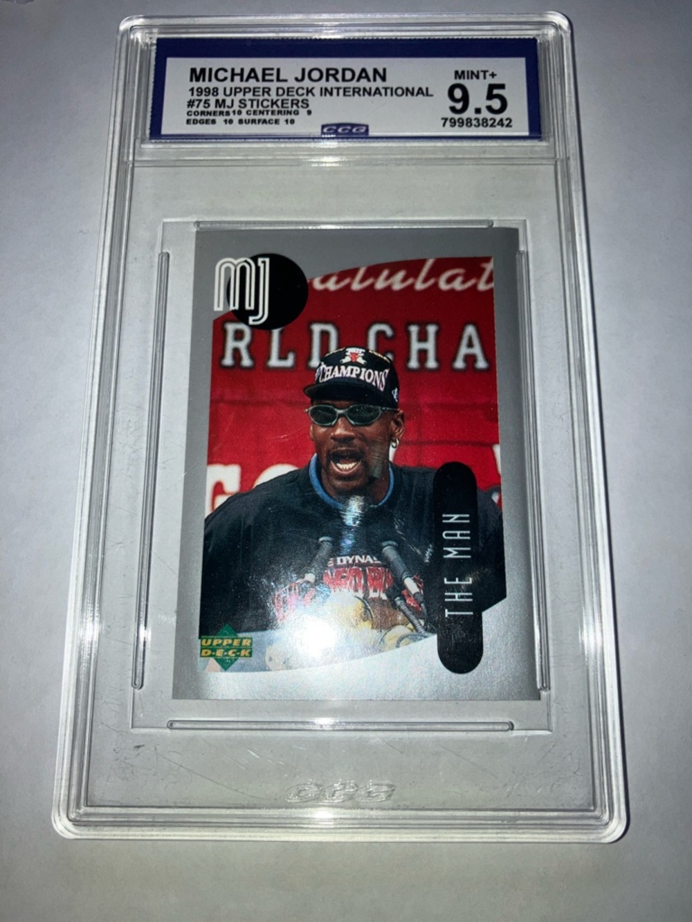 1998 Upper Deck Michael Jordan "The Man" Chicago Bulls Sticker Mint+